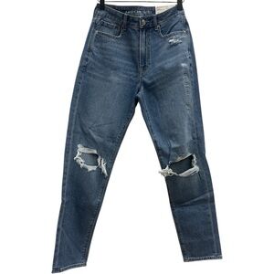 American Eagle Outfitters Women's Mom Blue Distressed Jeans